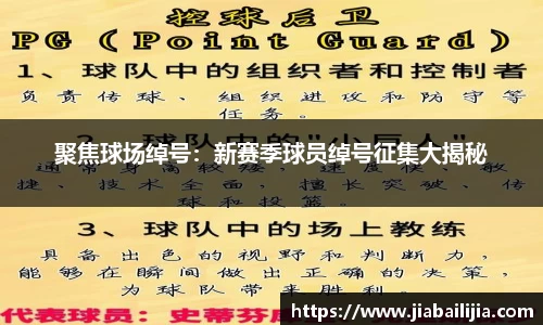聚焦球场绰号：新赛季球员绰号征集大揭秘